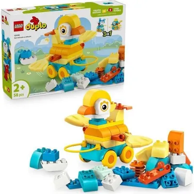 Produktbild von LEGO DUPLO Ma Ville Tiere auf Rädern 3-in-1, Bauset ab 2 Jahren, 58 Teile, Inklusive Hund