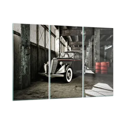 Produktbild von Bilder auf glas - Auto klassisch auto modell - 105x70cm - Glasbilder - Wandbilder - Kunstdruck - zum Aufhängen bereit - Wanddekoration aus Glas - Glas Bilder - Wandbild auf Glas - GCE105x70-2557