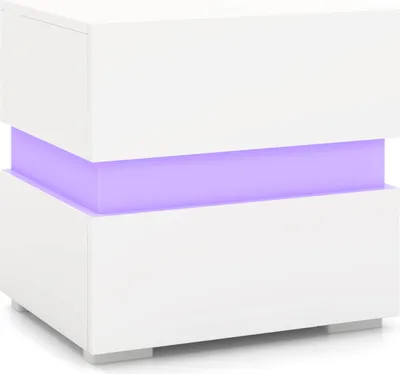 Produktbild von COSTWAY LED-Nachttisch mit Schubladen, beleuchteter Nachtschrank mit 22 dynamischen Modi, 10-stufiger Geschwindigkeit und 5-stufiger Helligkeit