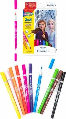 Zdjęcie produktu dla Flamastry dwustronne 10 kolorów Frozen II Colorino