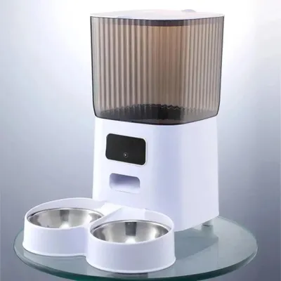 Image de Distributeur de nourriture pour chats et chiens - 5 litres - Deuxième récipient - Distributeur de nourriture automatique pour chats - Enregistreur vocal