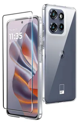 Produktbild von Transparente Handyhülle mit Displayschutz für Motorola Edge 50 Neo / Edge 60 Neo, TPU, Kratzfest, Stoßfest