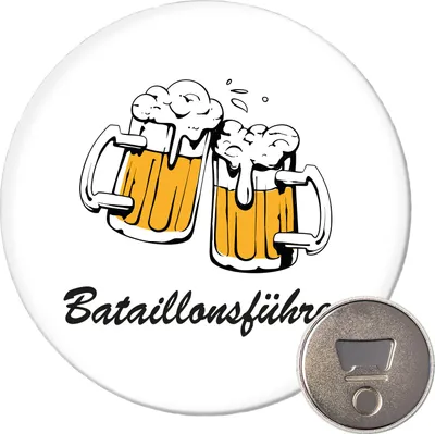 Produktbild von Huuraa Magnet Bataillonsführer Schützenfest 59mm Kühlschrankmagnet rund Flaschenöffner Geschenkidee
