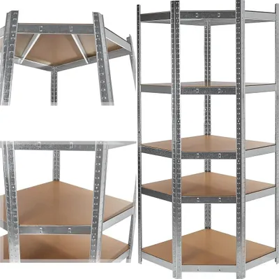Obrázok produktu pre GEKO Regál policový rohový 180×40×70 cm, 175 kg, kovový - G10875A