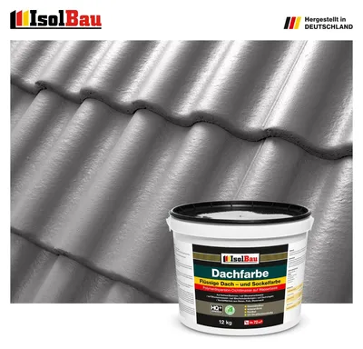 Produktbild von Isolbau Dachfarbe Betongrau 12 kg Sockelfarbe Fassadenfarbe Dachbeschichtung RAL Farbe