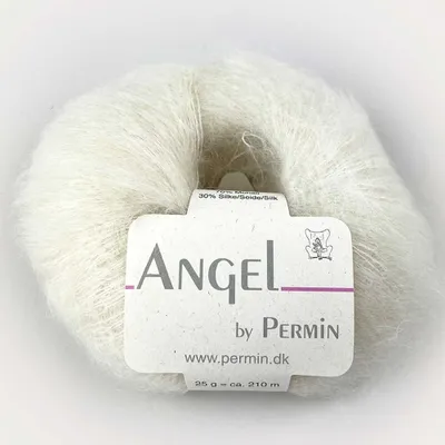 Image de Angel by Permin – Fil de soie et mohair pour enfants de luxe (70/30) (02 blanc-gris)