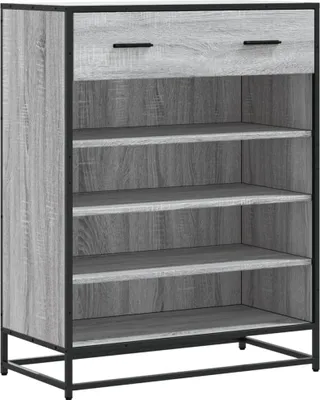 Image de Meuble à chaussures sonoma gris bois d'ingénierie et métal