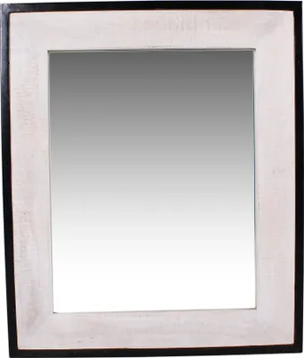 Produktbild von SIT Möbel Wand-Spiegel | weiß mit antikschwarz | Mango-Holz mit Altmetall | B 70 x T 3 x H 80 cm | 07390-10 | Serie WHITE PANAMA