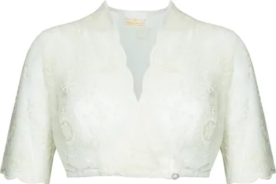 Produktbild von Pierre Marcel Transparente Damen Dirndlbluse Marie mit Spitze und V-Ausschnitt - Creme Größe: 34