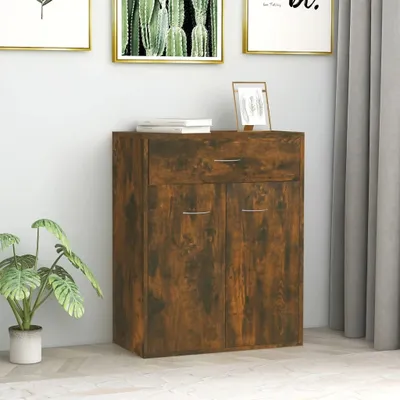 Produktbild von The Living Store Sideboard Räuchereiche 60x30x75 cm Holzwerkstoff