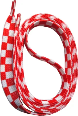 Produktbild von SNORS bedruckte Schnürsenkel flach - KARO ROT - 10mm - 140cm