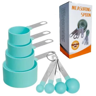 Imagen del producto de Solidchoice - Juego de 8 tazas medidoras y cucharas con mangos de acero inoxidable