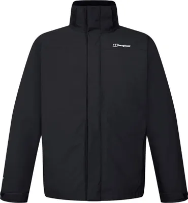 Schwarze Berghaus Hillwalker 2.0 Gemini Jacke mit Stehkragen und verdecktem Reißverschluss