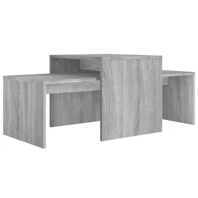 Image de vidaXL Ensemble de tables basses Gris Sonoma 100x48x40 cm Bois composite