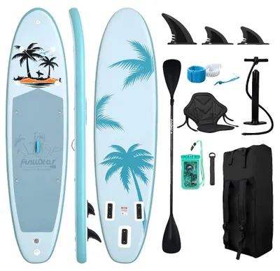 Imagen del producto de Tabla de paddle surf inflable, material duradero, uso versátil, 335 x 84 x 15 cm