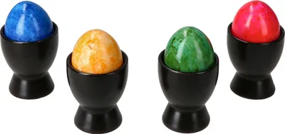 Produktbild von 4x Nero Eierbecher schwarz Steingut für 4 Personen Frühstück Brunch Buffet