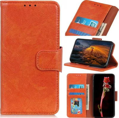 Produktbild von Mobigear Classy iPhone 13 Hülle Klapphülle Geldbörse - Orange