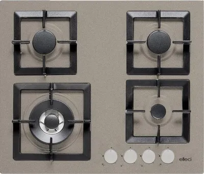 Image de Elleci Plano 60 G43 Gris Encastrable 60 cm Gaz 4 Brûleurs