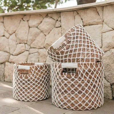Produktbild von Rootz Small Storage Basket PURA | Plant Basket | Laundry Basket (weiß) aus Bananenfaser
