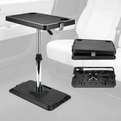 Image de Tablette réglable pour ordinateur portable, dimensions 30 x 50 cm, hauteur réglable de 49,5 à 75 cm, pivotante, pour voiture et pour la maison