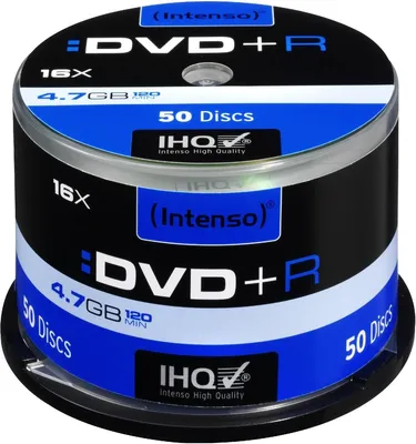 Produktbild von Intenso 4111155, DVD+R, 120 mm, Tortenschachtel, 50 Stück(e), 4,7 GB
