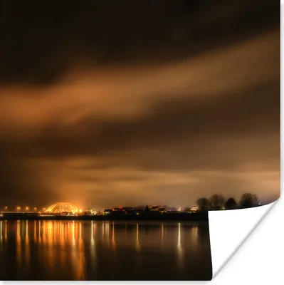 Produktbild von MuchoWow® Poster Nijmegen - Luft - Licht 50x50 cm - Wohnzimmerdekoration
