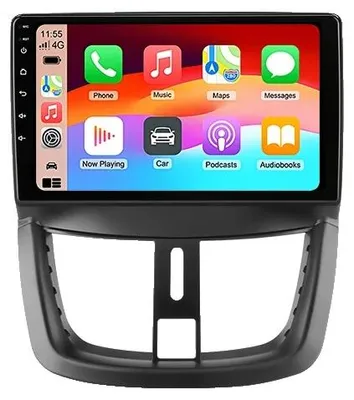 Obrázok produktu pre Multimediálny systém do auta, displej QLED, integrácia so smartfónom, kompatibilný s modelmi Peugeot 207, 207CC, ročníky 2006-2015, T4C