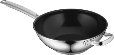 Zdjęcie produktu dla Patelnia Wok – Patelnia do smażenia – Szybkie gotowanie – Powłoka ceramiczna – 28 cm – Srebrna