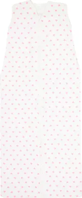 Produktbild von Sommerschlafsack, Baumwolle, Gr. 110 cm, weiß mit rosa Herzen