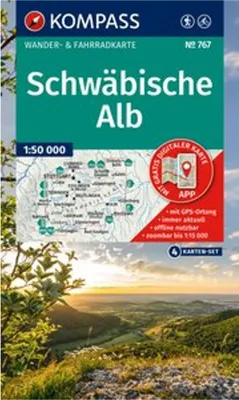 Produktbild von KOMPASS Wanderkarten-Set 767 Schwäbische Alb (4 Karten) 1:50.000