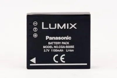 Produktbild von Panasonic CGA-S005, 1150 mAh, Lithium-Ion (Li-Ion), 3,7 V, Schwarz
