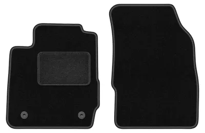Zdjęcie produktu dla Dywaniki samochodowe welurowe przednie do: Ford Fiesta MK7 (2011-2017, hatchback) czarne, dopasowane