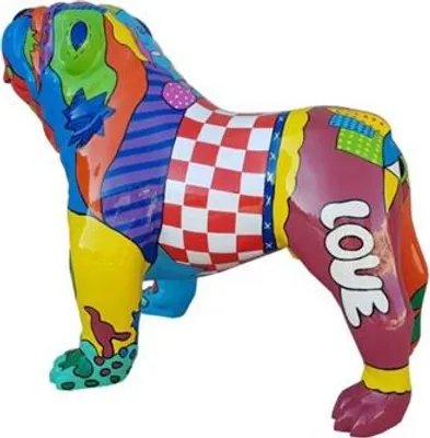 Immagine prodotto di Decorazione di design figura di cane in plastica scultura da giardino statue 72x90 cm nuovo