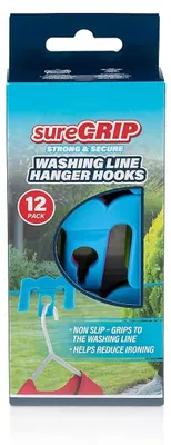 Wäscheklammer-Haken 12er-Pack, Anti-Rutsch, S-Form, Mehrfarbig