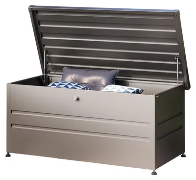 Produktbild von GFP Primeyard Gartenbox 162x84x72 cm Aufbewahrungsbox Auflagenbox Gartentruhe Metall anthrazit wasserdicht