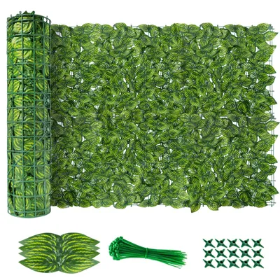 Productafbeelding van Kunstplantenhaag, 100 x 900 cm - Onderhoudsvrij privacy-scherm met bladeren