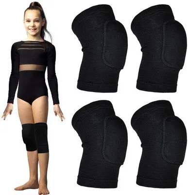 Productafbeelding van 2 Paar Kniebeschermers Volleybal en Dansen, Kniebeschermers voor Kinderen 7-12 Jaar met Dikke Padding, Ademend en Comfortabel voor MTB