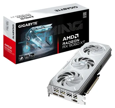 Zdjęcie produktu dla GIGABYTE GAMING Radeon RX 9060 XT OC ICE 16G, Radeon RX 9060 XT, 16 GB, GDDR6, 128 bit, 7680 x 4320 px, PCI Express 5.0