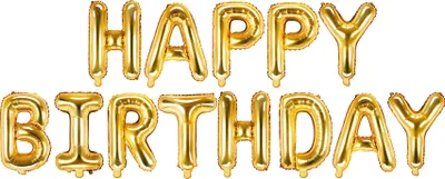 Produktbild von Happy Birthday Aluminiumballons gold 35 cm - Einheitsgröße