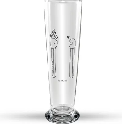 Produktbild von Mr. & Mrs. Panda Bier Glas Streichhölzer - Transparent - Geschenk, Bierbecher, Liebesgeschenk, Liebesbeweis, Glasbecher, Trinkglas, Bierglas, Glasbierglas, Freundin