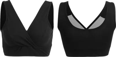 Produktbild von Baumwolle Reine Farbe Schwangere Frauen Drahtlose Stillen Mutterschaft Still-BHSchwarz M