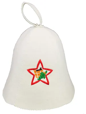 Produktbild von Saunahut aus Wollfilz (1034 Stern) Saunamütze mit witzigen Motiven, Filz Kopfschutz Saunakappe Filzkappe Mütze Filzhut Kappe Sauna Hut