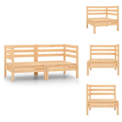 Image de vidaXL Canapé d'angle de jardin 2 pcs. Pin massif - Ensembles de meubles de jardin