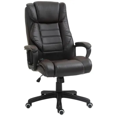 Produktbild von Bürostuhl mit Massagefunktion – Chefsessel Drehstuhl 6 Vibrationspunkte braun