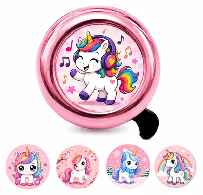 Imagen del producto de Timbre para bicicleta, diseño de unicornio, 22 mm, para bicicletas infantiles