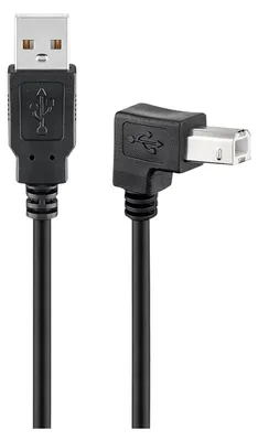Image de Goobay 93016 Câble USB 2.0 Hi-Speed 90°, noir, 0.5 m - USB 2.0 mâle (type A) > USB 2.0 mâle (type B)