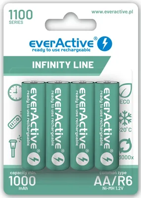 Image de everActive RECHARGEABLE BATTERIES 1100 mAH 4 PCS.