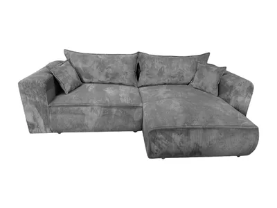 Produktbild von Ecksofa Laura 255x160 couch hellgrau CORD mit schlaffunktion und bettkasten POSO 110 Rechts