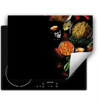 Produktbild von DarHaus Herdabdeckplatte 70x52 cm Anti Rutsch Matte Aufrollbar, schwarz - Gewürze