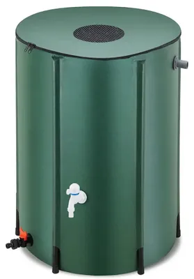 Produktbild von Famiflora faltbare Regentonne - Durchmesser 120 x H98 cm - 1000 Liter Fassungsvermögen - Bietet einen großen Wasserspeicher für Trockenperioden - Zusammenklappbar für einfachen Transport und Lagerung